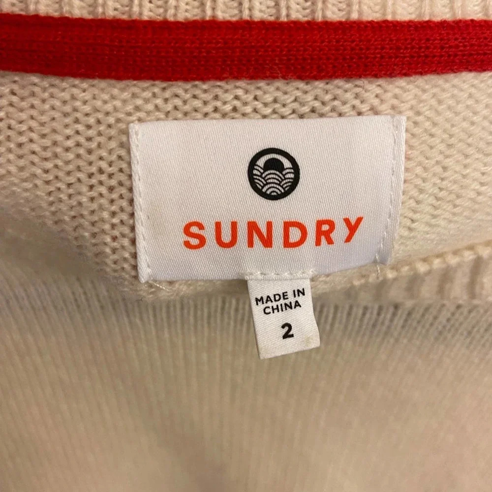 Sundry Multi-Color Striped Raglan Sweater Size Medium - Picture 5 of 6